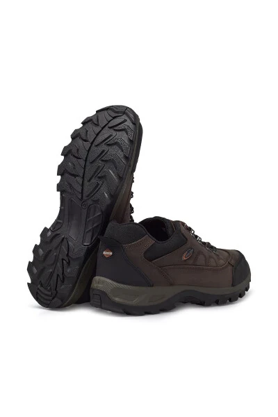 Erkaklar uchun jigarrang suv o'tkazmaydigan charm etiklar M5537 - 4