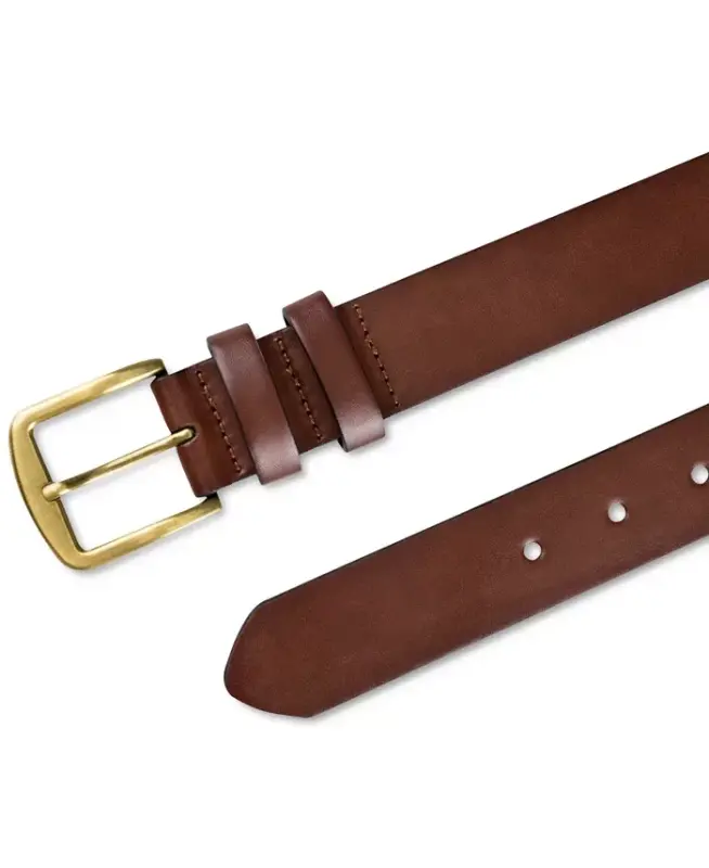 Men's Burnished-Edge Belt, Created for Modazone-Cognac - 3