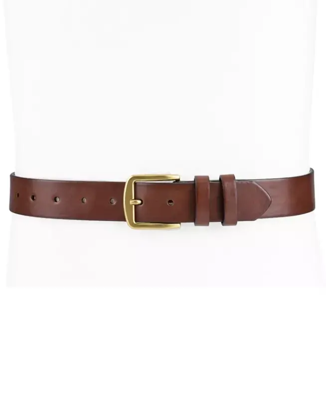 Men's Burnished-Edge Belt, Created for Modazone-Cognac - 5