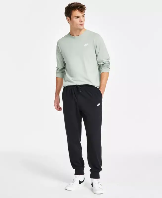 Erkaklar uchun jun trikotaj joggerlar - Qora/oq - NIKE