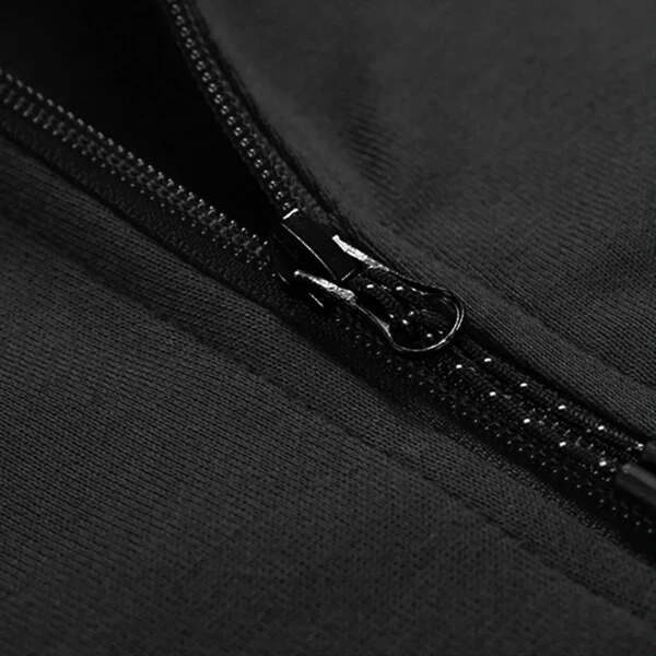 Erkaklar uchun kapşonlu sport kostyumi, to'liq fermuarli, kundalik yugurish va sport zali uchun. - 4