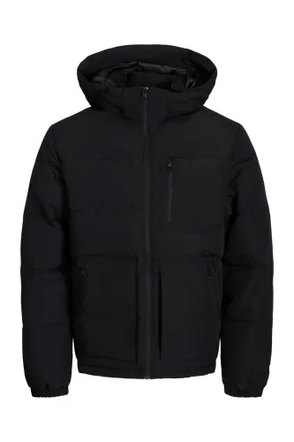 Erkaklar uchun kaputli fermuarlı puffer ko'ylagi - 3