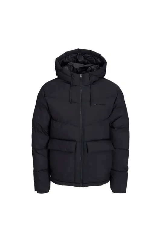 Erkaklar uchun kapyushonli kurtka 12238849 - QORA - JACK & JONES