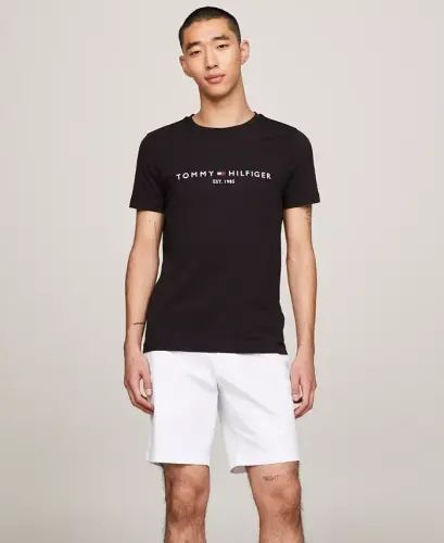 Men's Embroidered Logo Slim-Fit Crewneck T-Shirt-Jet Black - 4