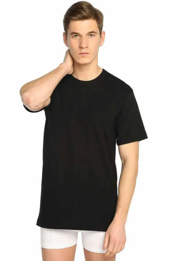 Erkaklar uchun katta hajmli rangli bo'yinsiz mayka 6 dona iqtisodiy to'plam 0105 - 2