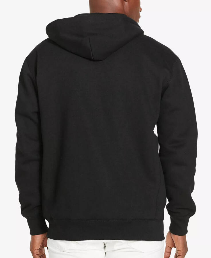 Erkaklar uchun katta kattani koʻylagi klassik polar hoodie polo qora - 2