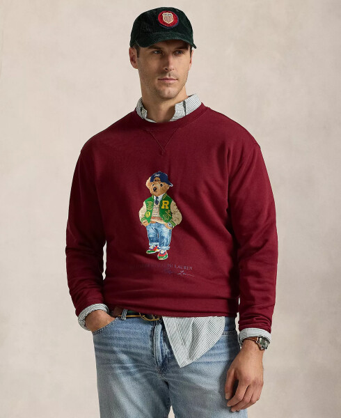 Erkaklar uchun katta Polo Bear Fleece Sweatshirt Qizil - 1