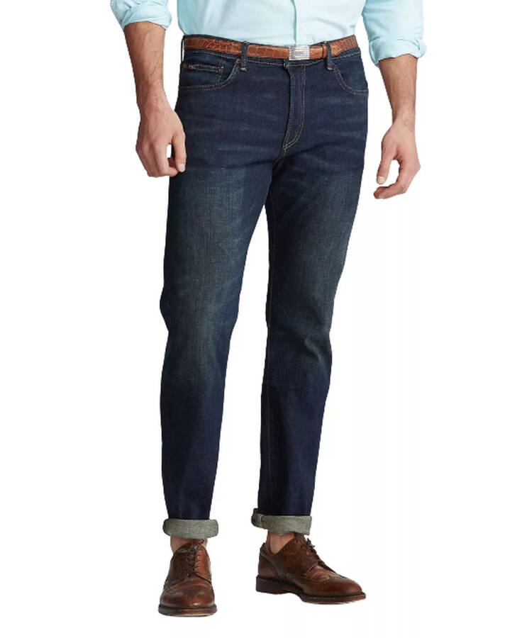 Erkaklar uchun katta va keng Hampton Relaxed Straight Jeans ko'k - 1