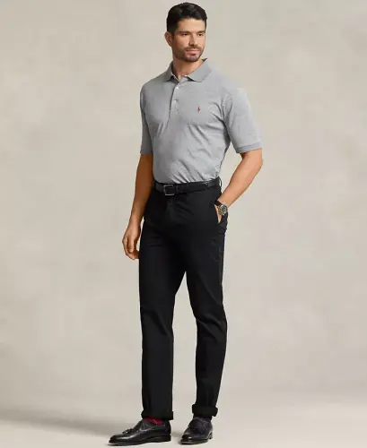 Erkaklar uchun katta va uzun klassik kesimli yumshoq paxta polo futbolkasi – po'lat kulrang - POLO RALPH LAUREN (1)