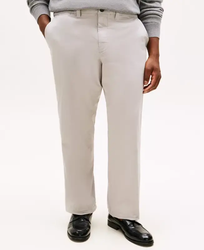 Erkaklar uchun katta va uzun TH Flex Stretch tayyorlangan chino shim – Yomg'ir - 1