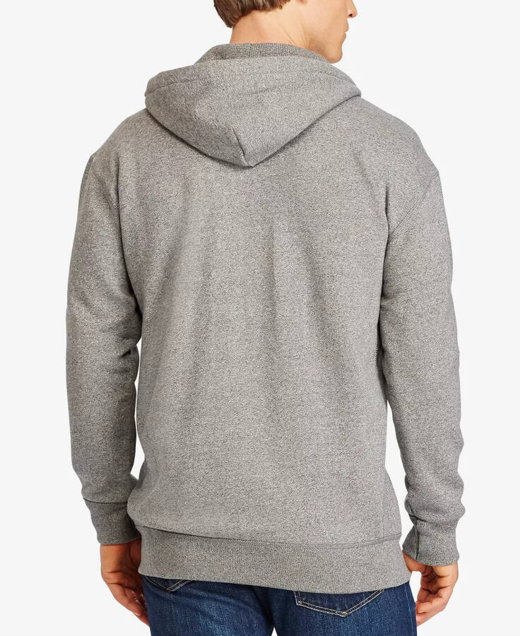 Erkaklar uchun katta va uzun to'liq fermuarlı klassik jun hoodie Ash Grey Heather - 2