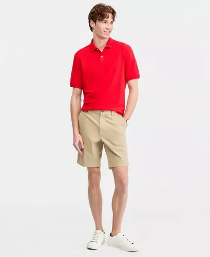 Erkaklar uchun klassik bichimdagi cho‘ziluvchan polo, Modazone uchun yaratilgan - Rhubarb Red - 3
