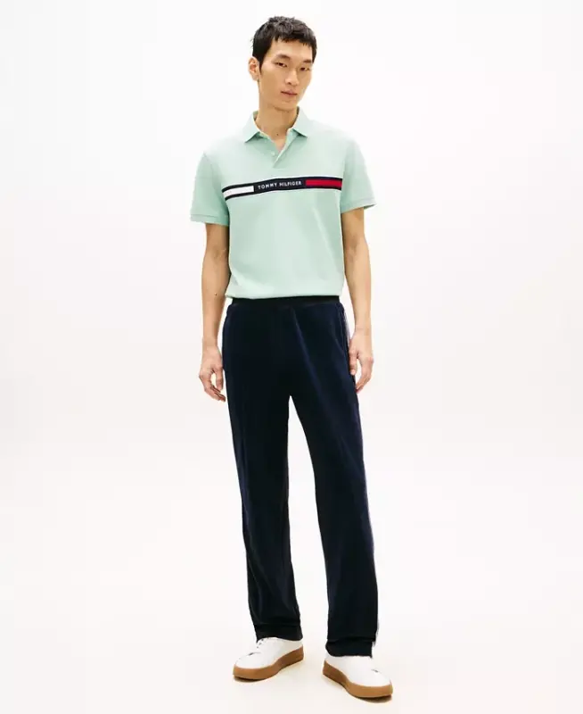 Erkaklar uchun klassik bichimdagi ko'krak qismida kashtali polo ko'ylak - Crushed Mint - 2