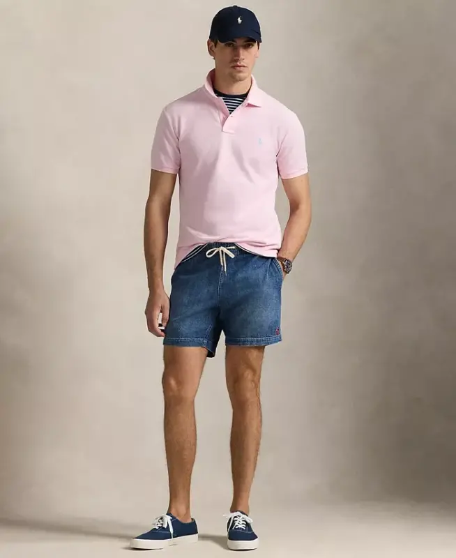 Erkaklar uchun klassik bichimdagi mesh polo ko'ylak - Bath Pink/C1730 - 2
