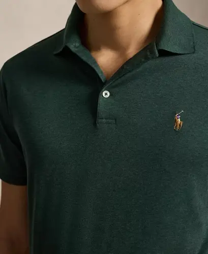 Erkaklar uchun klassik bichimdagi yumshoq paxtadan polo ko'ylak - Scotch Pine Heather - 3