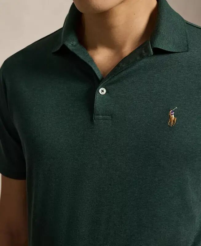 Erkaklar uchun klassik bichimdagi yumshoq paxtadan polo ko'ylak - Scotch Pine Heather - 3