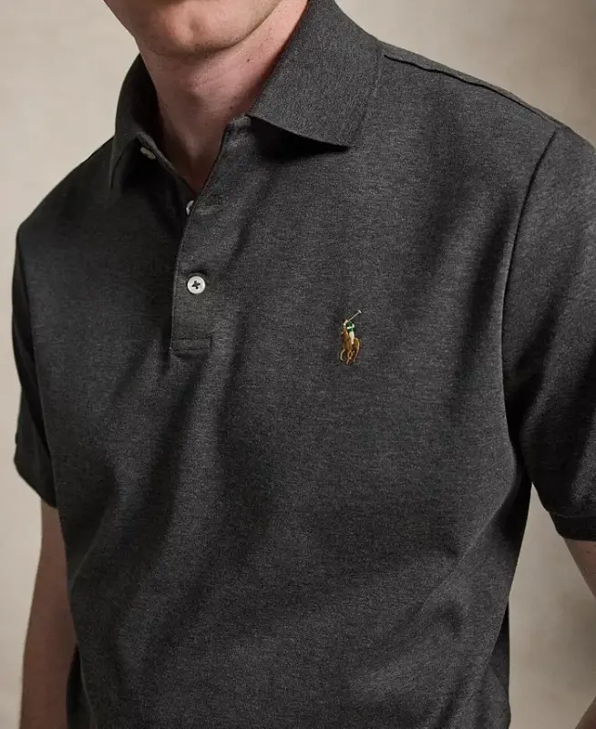 Erkaklar uchun klassik bichimdagi yumshoq paxtadan tikilgan polo ko‘ylagi - Windsor Heather - 3