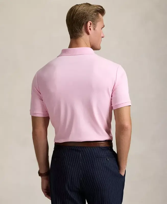 Erkaklar uchun klassik bichimdagi yumshoq paxtali polo - Carmel Pink - 6
