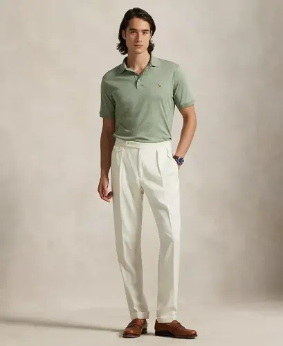 Erkaklar uchun klassik bichimdagi yumshoq paxtali polo - Greenery Heather - 5