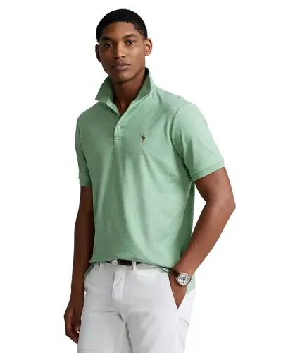 Erkaklar uchun klassik bichimdagi yumshoq paxtali polo ko'ylagi - Outback Green Heather 