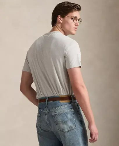 Erkaklar uchun klassik bichimli dumaloq yoqali cho'ntakli futbolka - Taylor Heather - 4