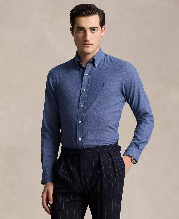 Erkaklar uchun Klassik Fit Performance Twill Shirt koʻk rangi - 1