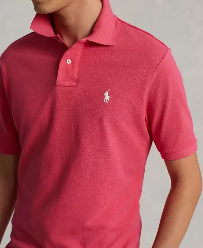 Erkaklar uchun klassik kesimli mesh polo – yorqin pushti - 3