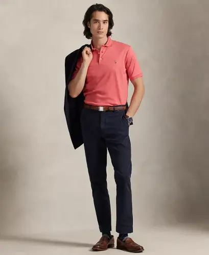 Erkaklar uchun klassik kesimli yumshoq paxta polo ko'ylagi - Highland Rose Heather - POLO RALPH LAUREN (1)