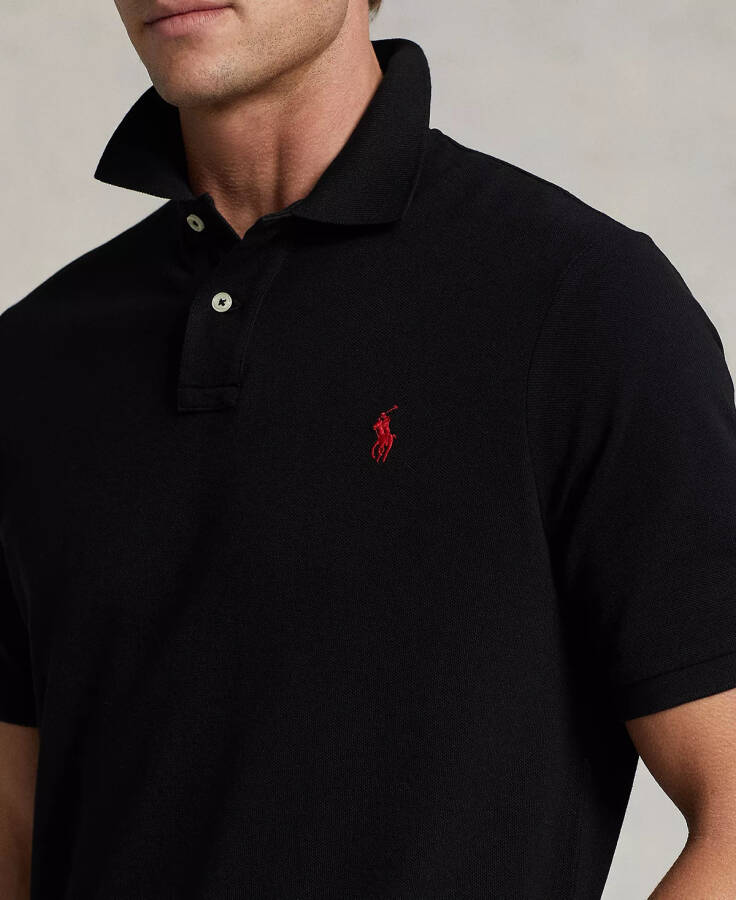 Erkaklar uchun Klassik Kesiş Mesh Polo Polo Qora - 3