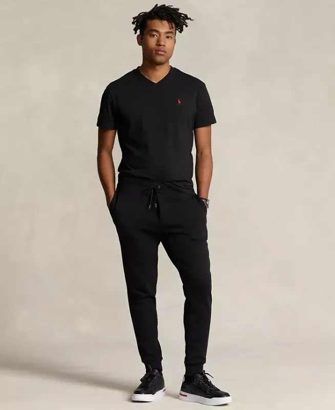 Men's Classic-Fit V Neck T-Shirt-Black - 2