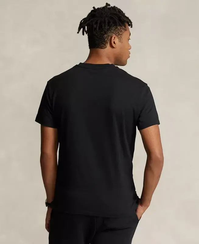 Men's Classic-Fit V Neck T-Shirt-Black - 4