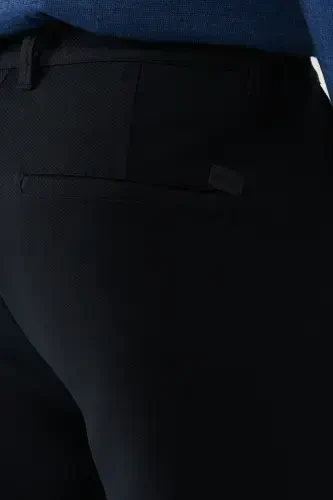 Erkaklar uchun ko'k chino shimlari, diagonali naqshli to'qilgan karot fit A32y3061 - 8