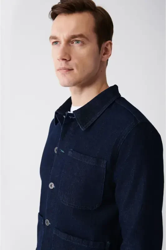 Erkaklar uchun ko'k denim kurtka - 2