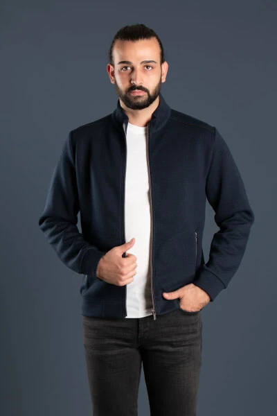 Erkaklar uchun ko'k rangli trikotaj ko'ylagi - ZEKİ ÖZER