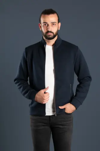 Erkaklar uchun ko'k rangli trikotaj ko'ylagi - 4