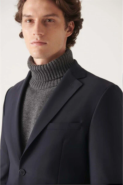 Erkaklar uchun ko'k suv o'tkazmaydigan astarsiz ko'ylagi A22y4011 - 3