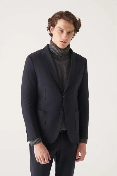 Erkaklar uchun ko'k suv o'tkazmaydigan astarsiz ko'ylagi A22y4011 - 4