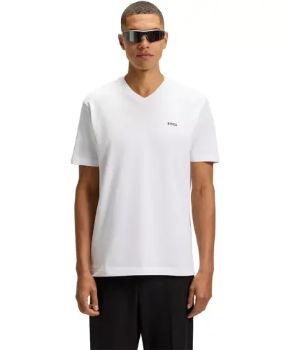 Men's Contrast Logo Regular-Fit T-Shirt-White - 3