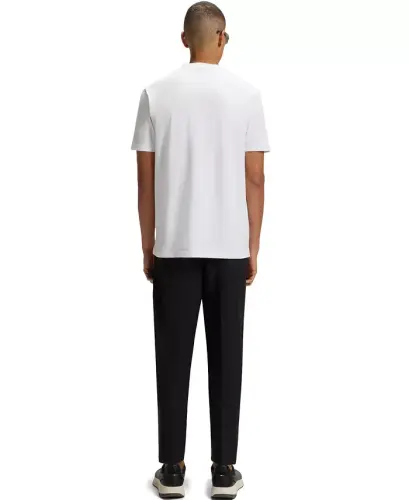 Men's Contrast Logo Regular-Fit T-Shirt-White - 4
