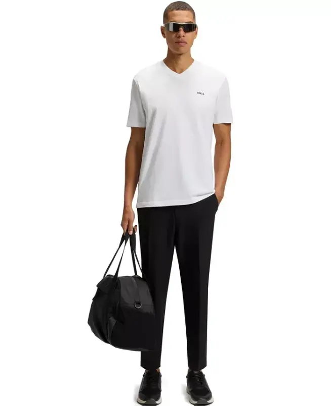 Men's Contrast Logo Regular-Fit T-Shirt-White - 5