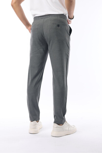 Erkaklar uchun kulrang jogger Slim Fit cho'ziluvchan likralı elastik belbog'li shim - 5