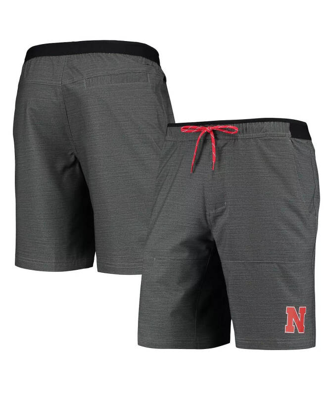 Erkaklar uchun kulrang Nebraska Huskers Twisted Creek Omni-Shield shortlari - Kulrang - 2
