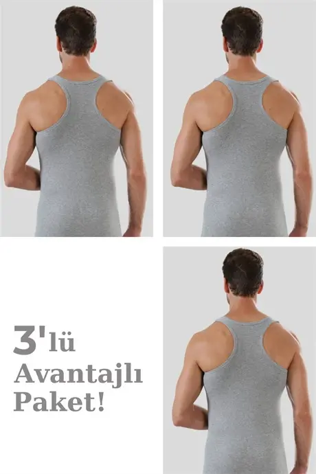 Erkaklar uchun kulrang sportchi ko‘ylagi 100% paxta 3 dona - 1
