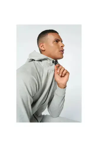 Erkaklar uchun Kulrang sviter 921647-2006 Modazonelt-mt Interval Zip Kapşonlu ko'ylagi - 2