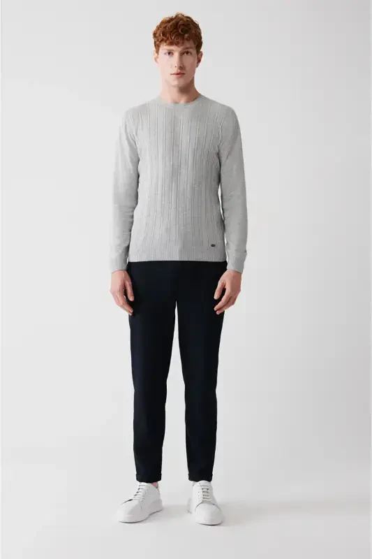 Erkaklar uchun kulrang trikotaj ko'ylagi - 5