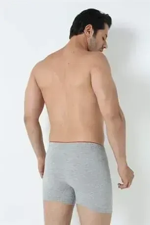 Erkaklar uchun kulrang tugmali boxer, 3 dona %100 paxta jundan - 5
