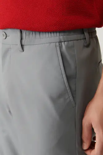 Erkaklar uchun kulrang Zeugma Slim Fit shim, elastik kamarli, 360 daraja cho'ziluvchan texnik mato A41y3077 - 6