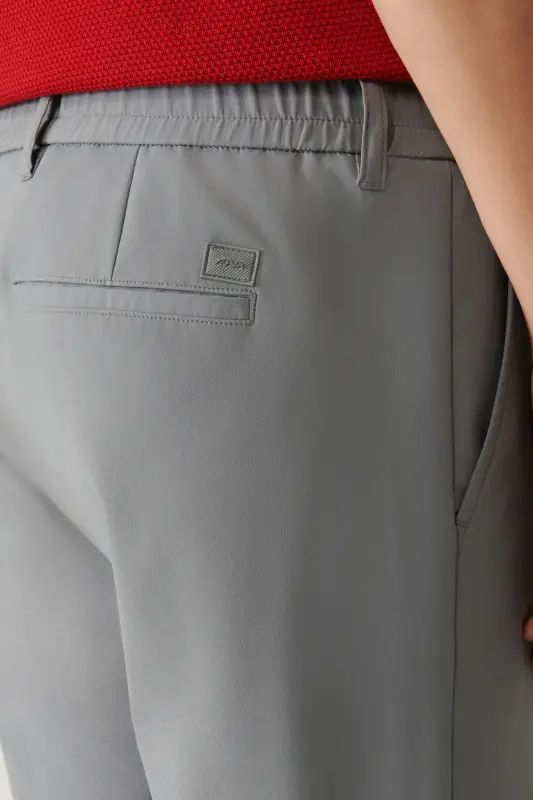 Erkaklar uchun kulrang Zeugma Slim Fit shim, elastik kamarli, 360 daraja cho'ziluvchan texnik mato A41y3077 - 7