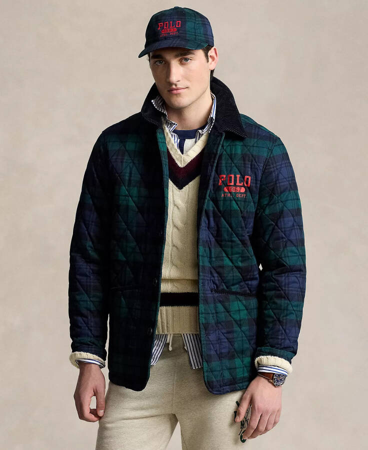 Erkaklar uchun Logo Plaid Barn Coat Heritage Blackwatch - 1