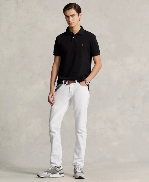 Erkaklar uchun Maxsus Slim Fit Mesh Polo Ko'ylagi Qora - 2